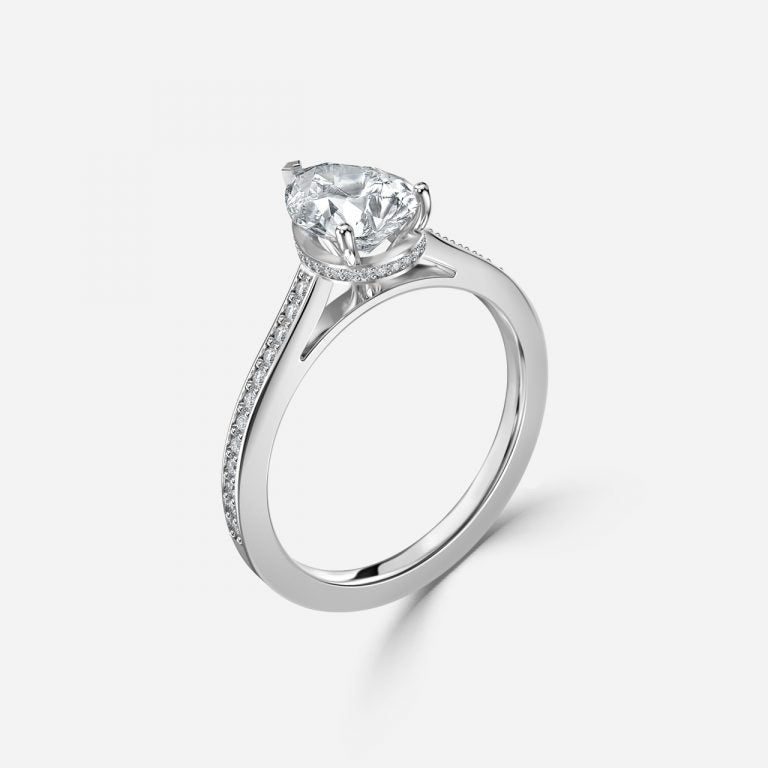 Inez Pear Hidden Halo Moissanite Engagement Ring