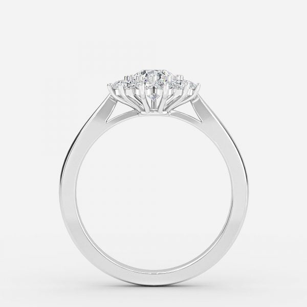 Vesper Pear Cluster Moissanite Engagement Ring