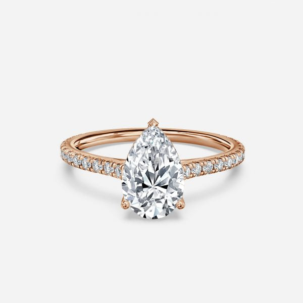 Tamsin Pear Hidden Halo Moissanite Engagement Ring