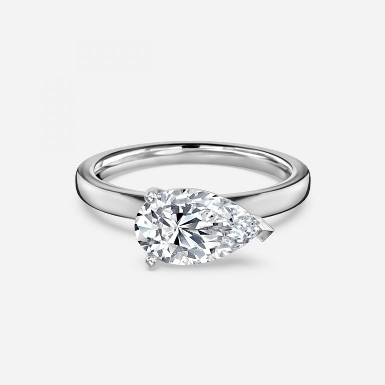 Vittoria Pear Solitaire Moissanite Engagement Ring