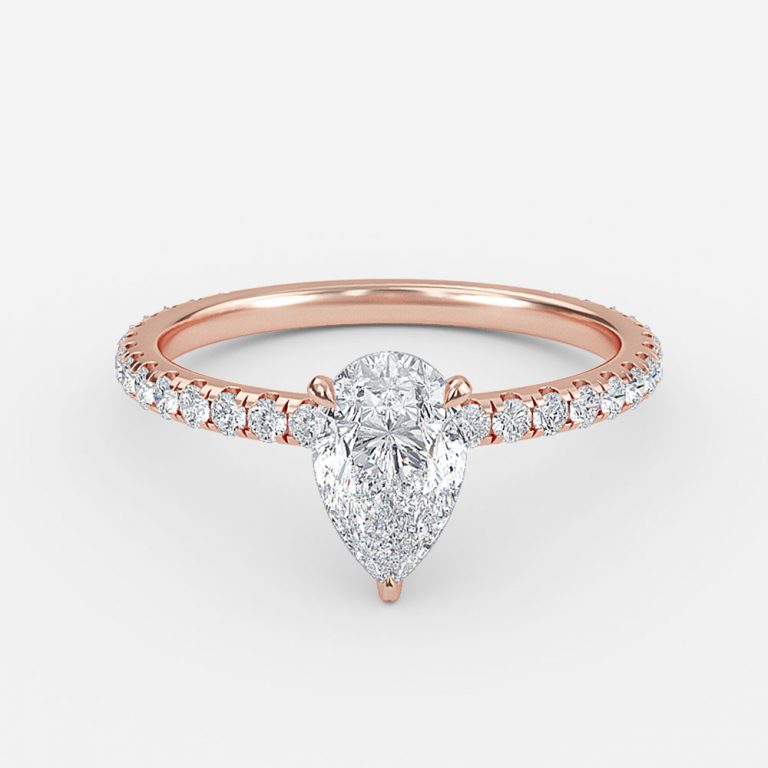 Astrid Pear Hidden Halo Moissanite Engagement Ring