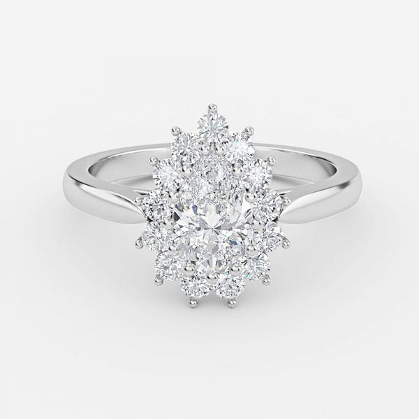 Vesper Pear Cluster Moissanite Engagement Ring