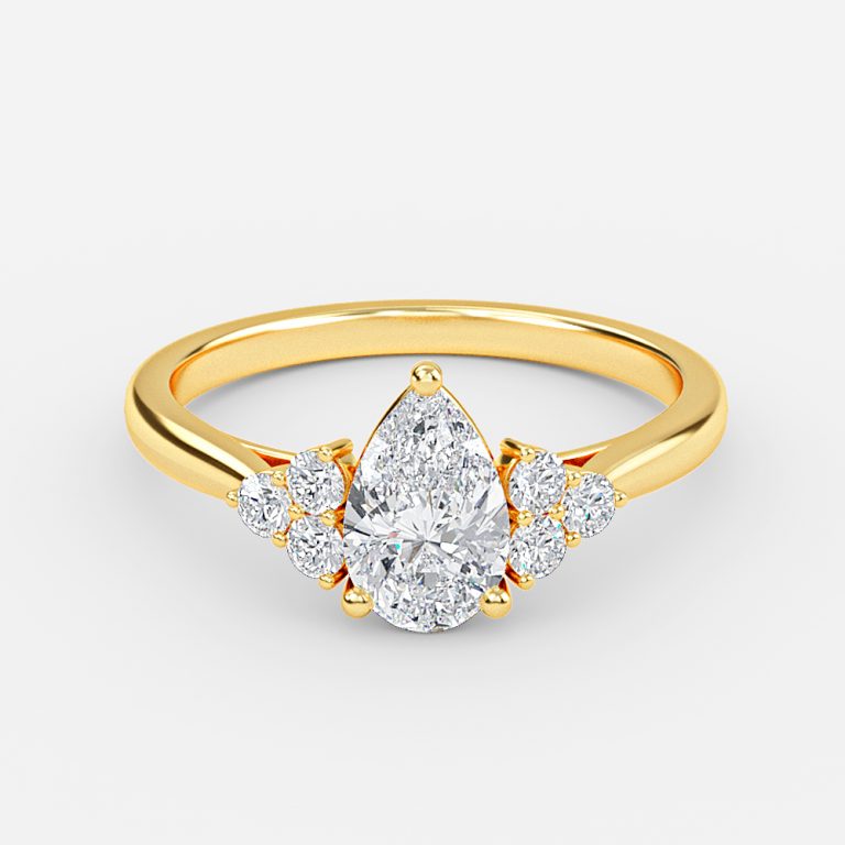 Aviva Pear Cluster Moissanite Engagement Ring