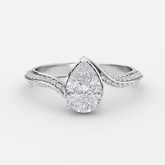 Bellatrix Pear Hidden Halo Moissanite Engagement Ring