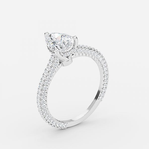 Kalaya Pear Hidden Halo Moissanite Engagement Ring