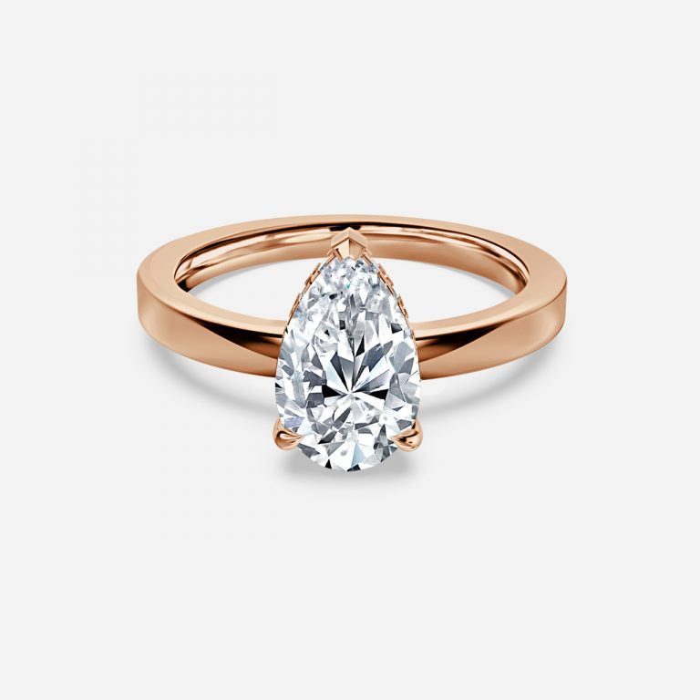 Edeline Pear Hidden Halo Moissanite Engagement Ring