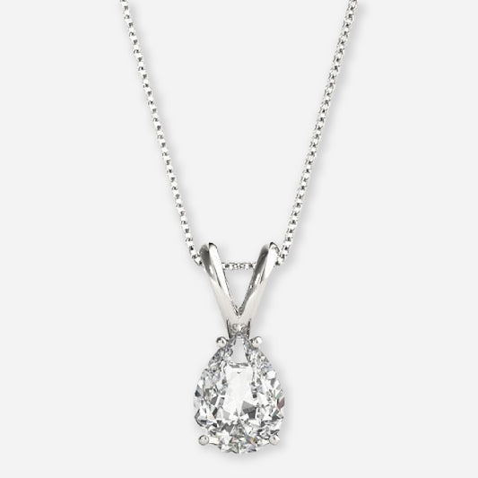 Pear Cut Four Prong Solitaire Pendant