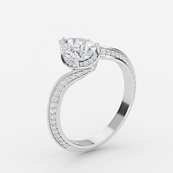 Bellatrix Pear Hidden Halo Moissanite Engagement Ring