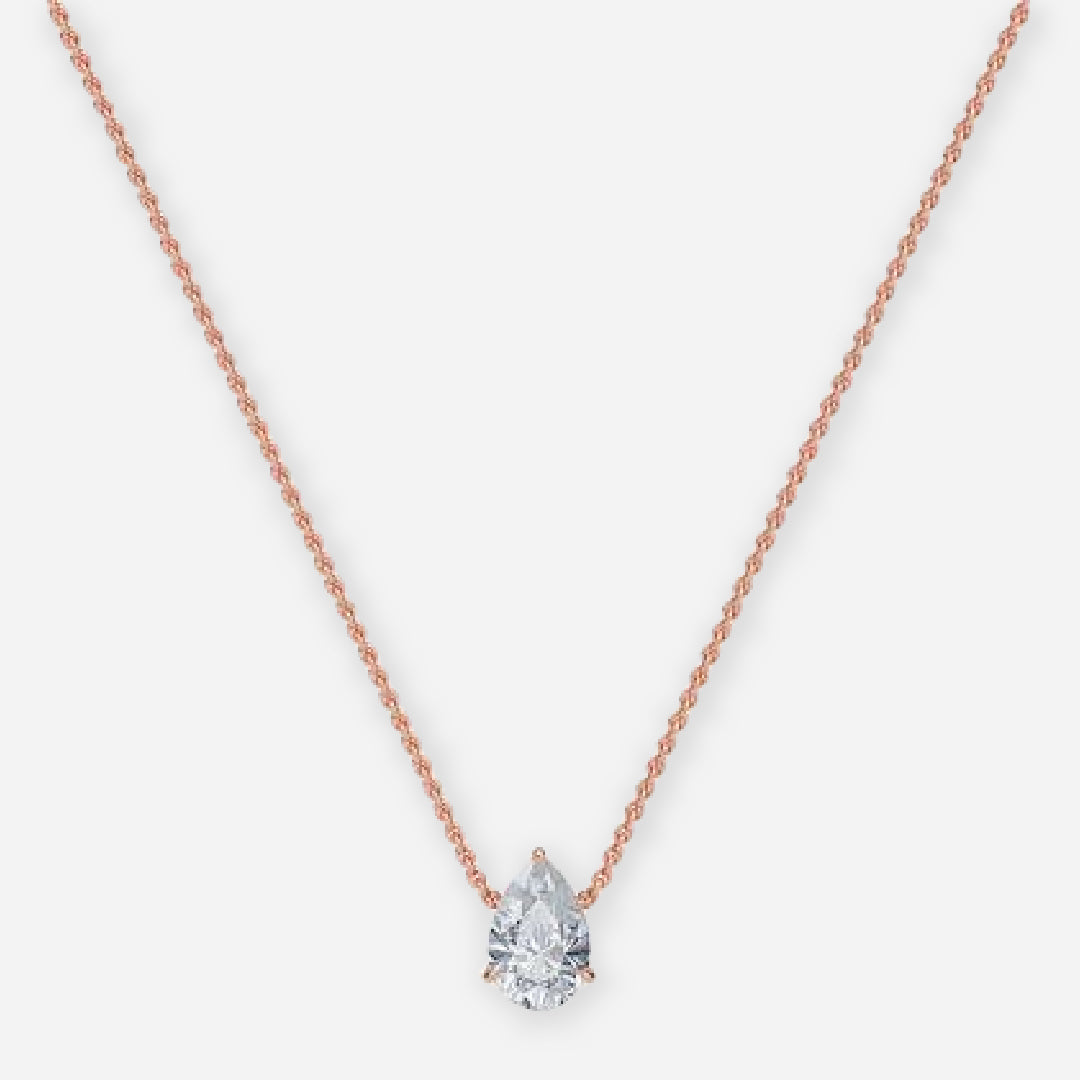 Pear Moissanite Solitaire Pendant