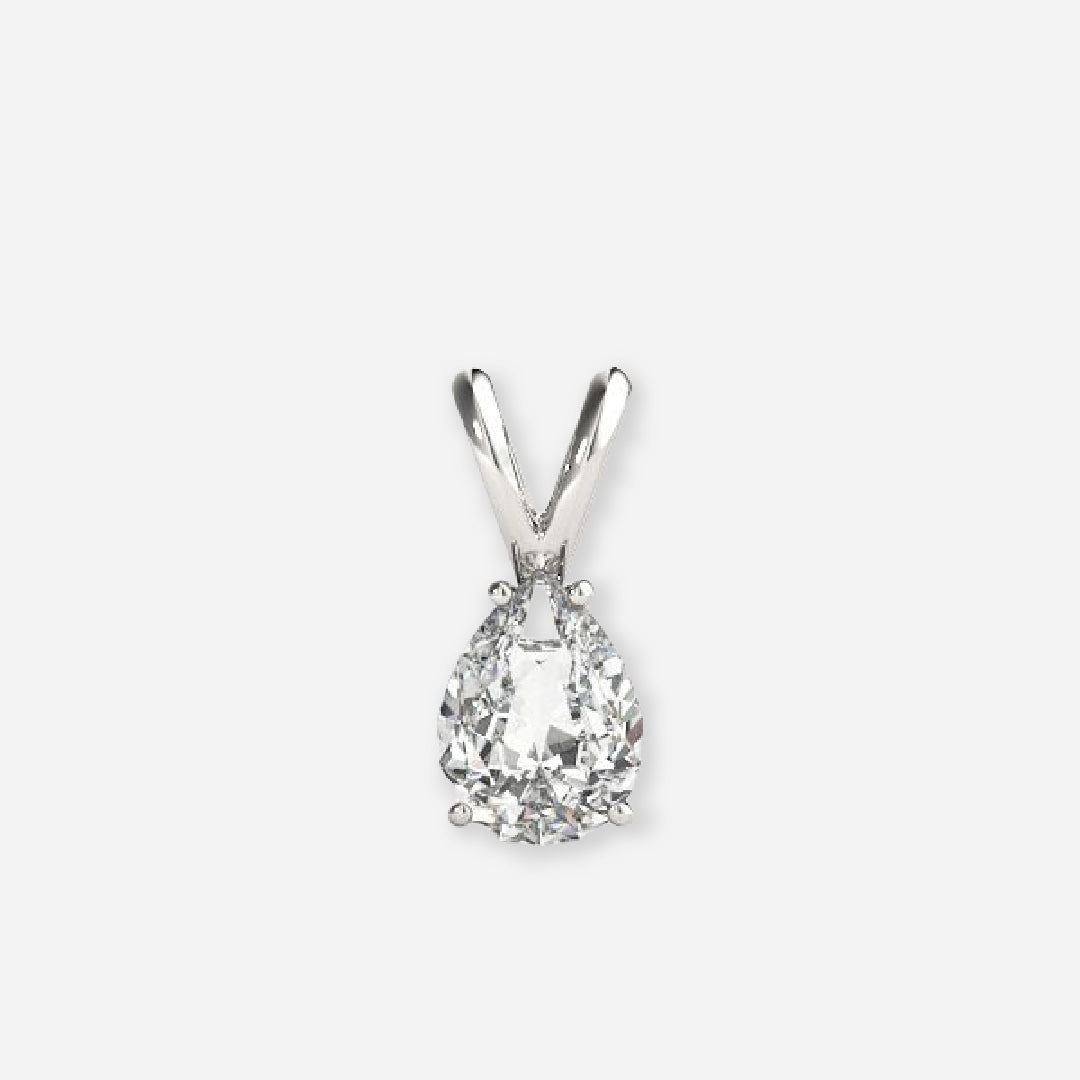 Pear Cut Four Prong Solitaire Pendant