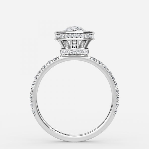 Kassia Pear Halo Moissanite Engagement Ring