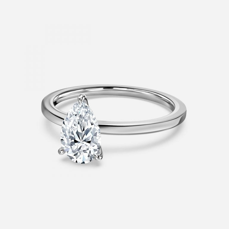 Katherine Pear Solitaire Moissanite Engagement Ring