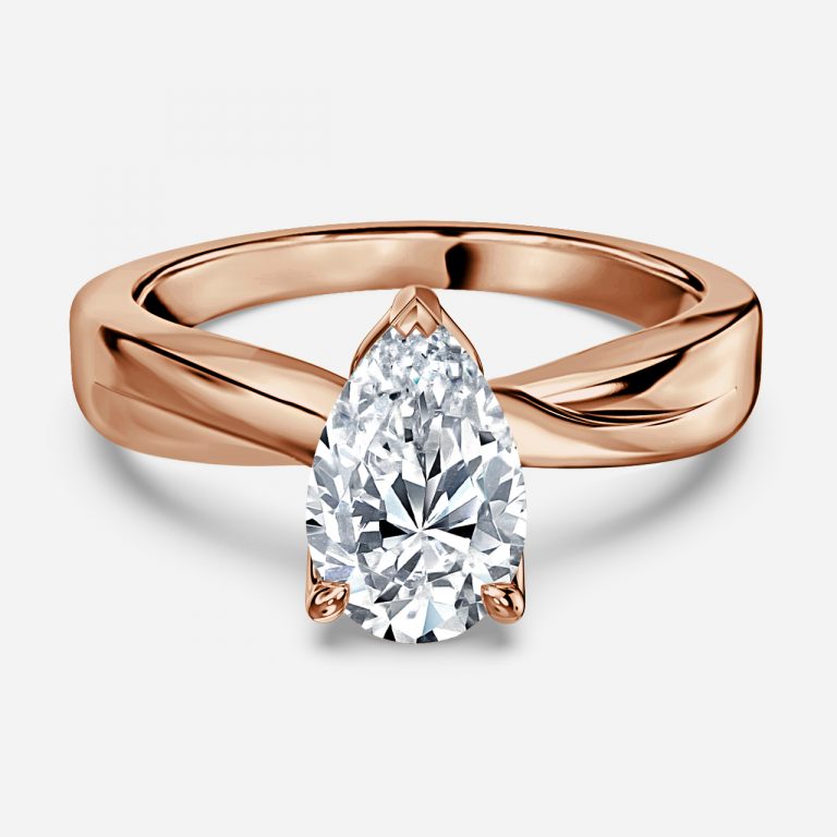 Yvette Pear Hidden Halo Moissanite Engagement Ring