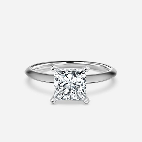 Arlette Princess Diamond Solitaire Moissanite Engagement Ring