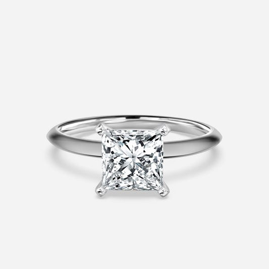 Arlette Princess Diamond Solitaire Moissanite Engagement Ring