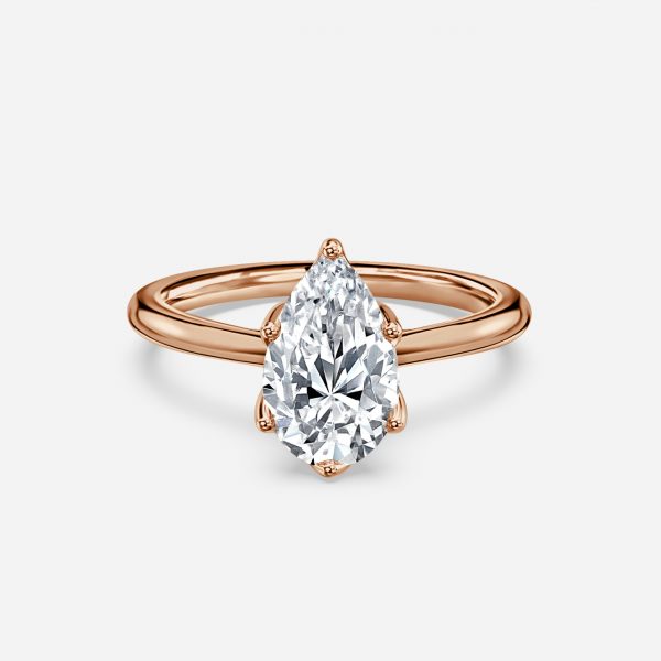 Raquel Pear Solitaire Moissanite Engagement Ring