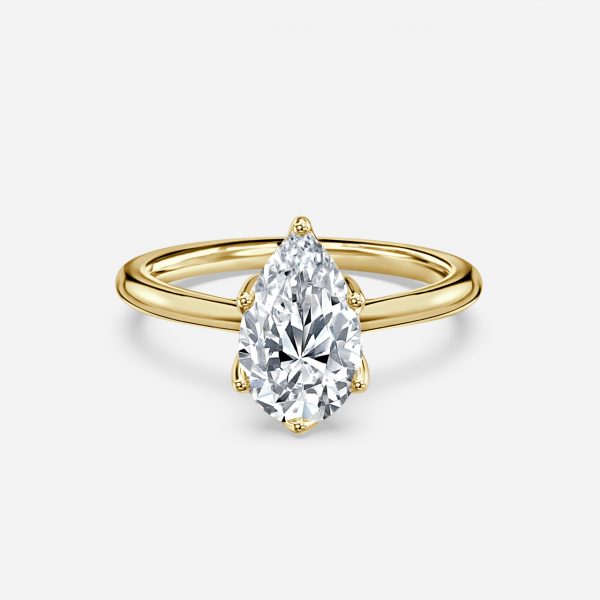 Raquel Pear Solitaire Moissanite Engagement Ring