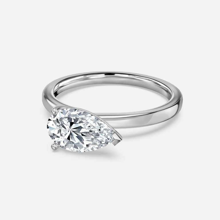 Vittoria Pear Solitaire Moissanite Engagement Ring