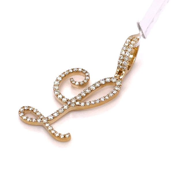 1.00 CT Moissanite Iced Out Letter L Pendant