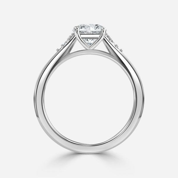 Aurelia Round Three Stone Moissanite Engagement Ring