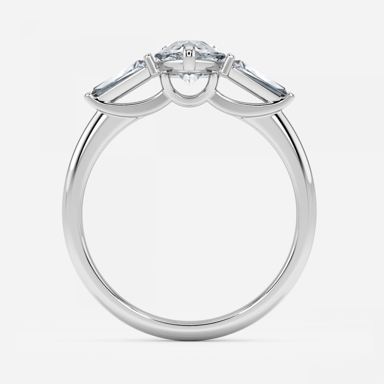 Jara Pear Three Stone Moissanite Engagement Ring