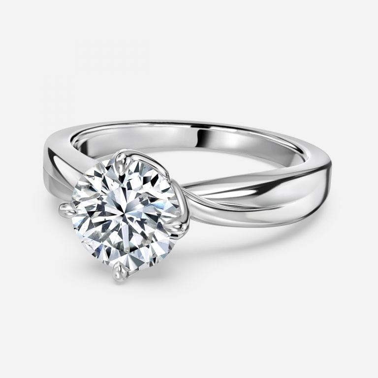 Noelle Round Solitaire Moissanite Engagement Ring