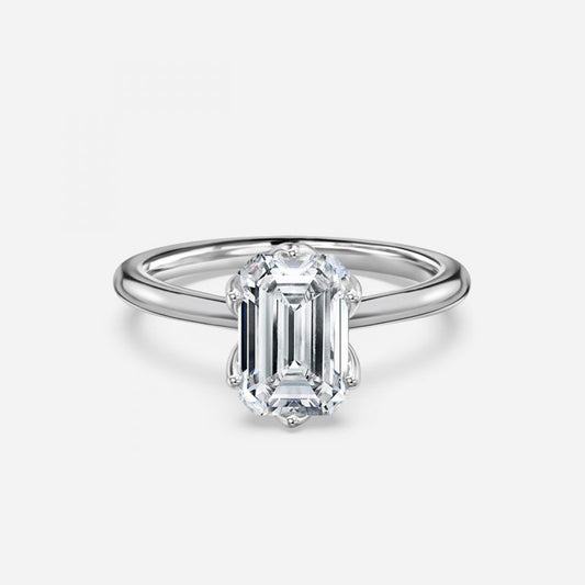 Raquel Emerald Solitaire Moissanite Engagement Ring