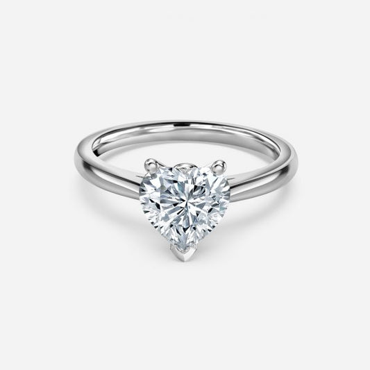 Ivy Heart Solitaire Moissanite Engagement Ring