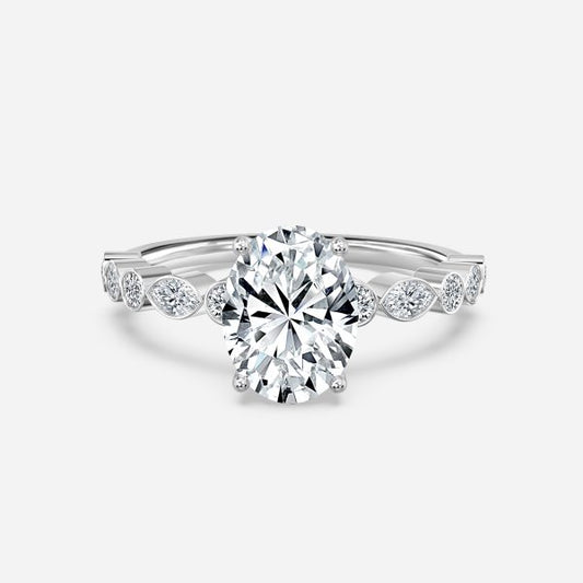 Pailin Oval Unique Moissanite Engagement Ring