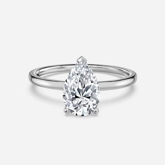 Dasha Pear Solitaire Moissanite Engagement Ring