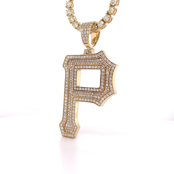 3.00 CT Moissanite Iced Out Letter P Pendant