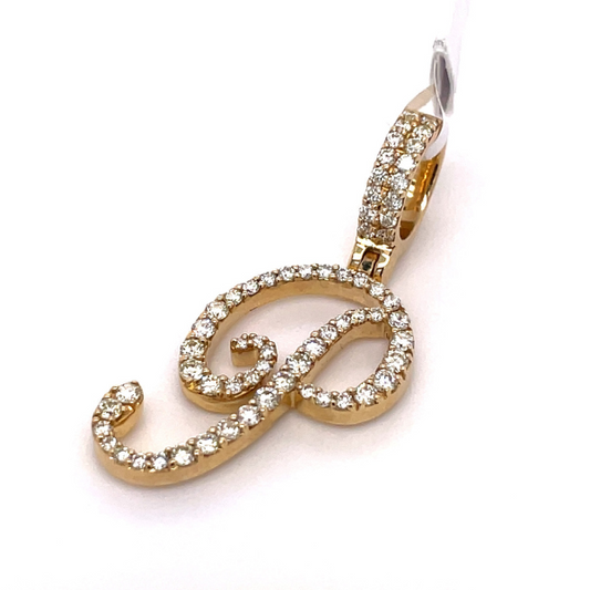 0.75 CT Moissanite Iced Out Letter P Pendant