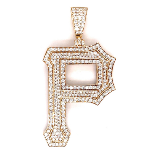 3.00 CT Moissanite Iced Out Letter P Pendant