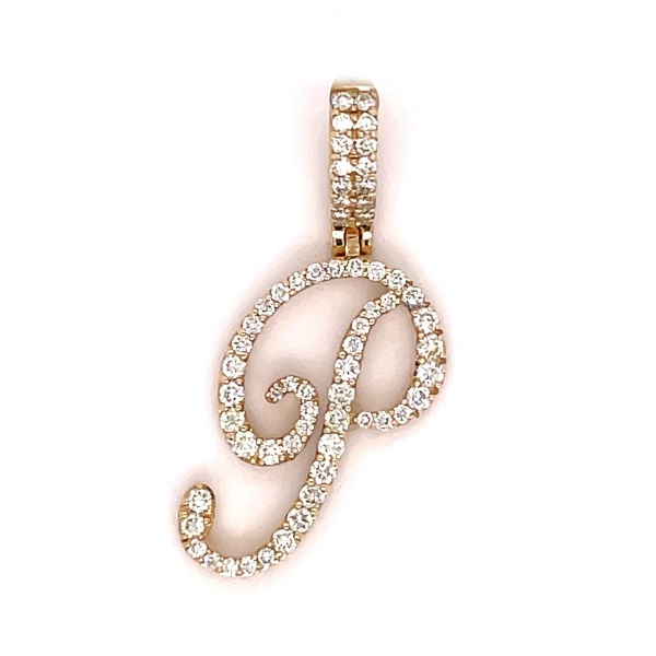 0.75 CT Moissanite Iced Out Letter P Pendant