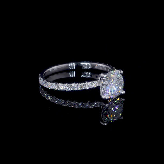 Round Dainty Engagement Ring