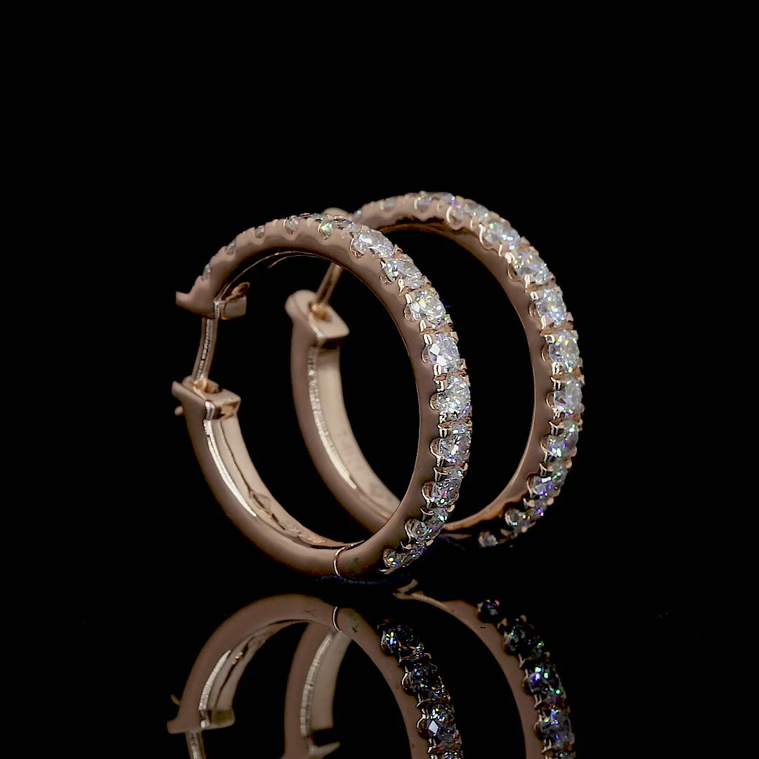Round Moissanite New Hoop Earrings