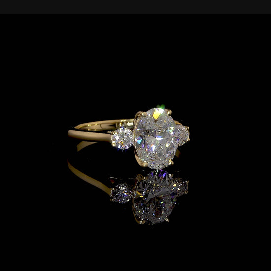 Oval Three Stone Engagement Ring