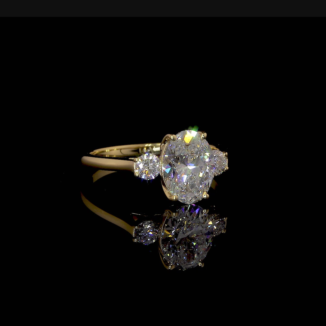 Oval Three Stone Engagement Ring