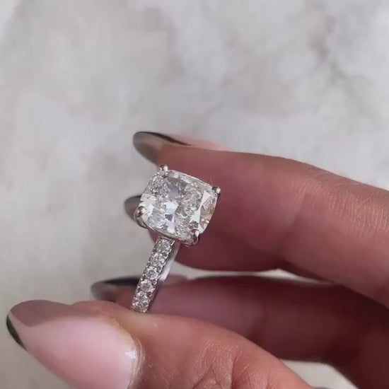 Yati Cushion Moissanite Engagement Ring