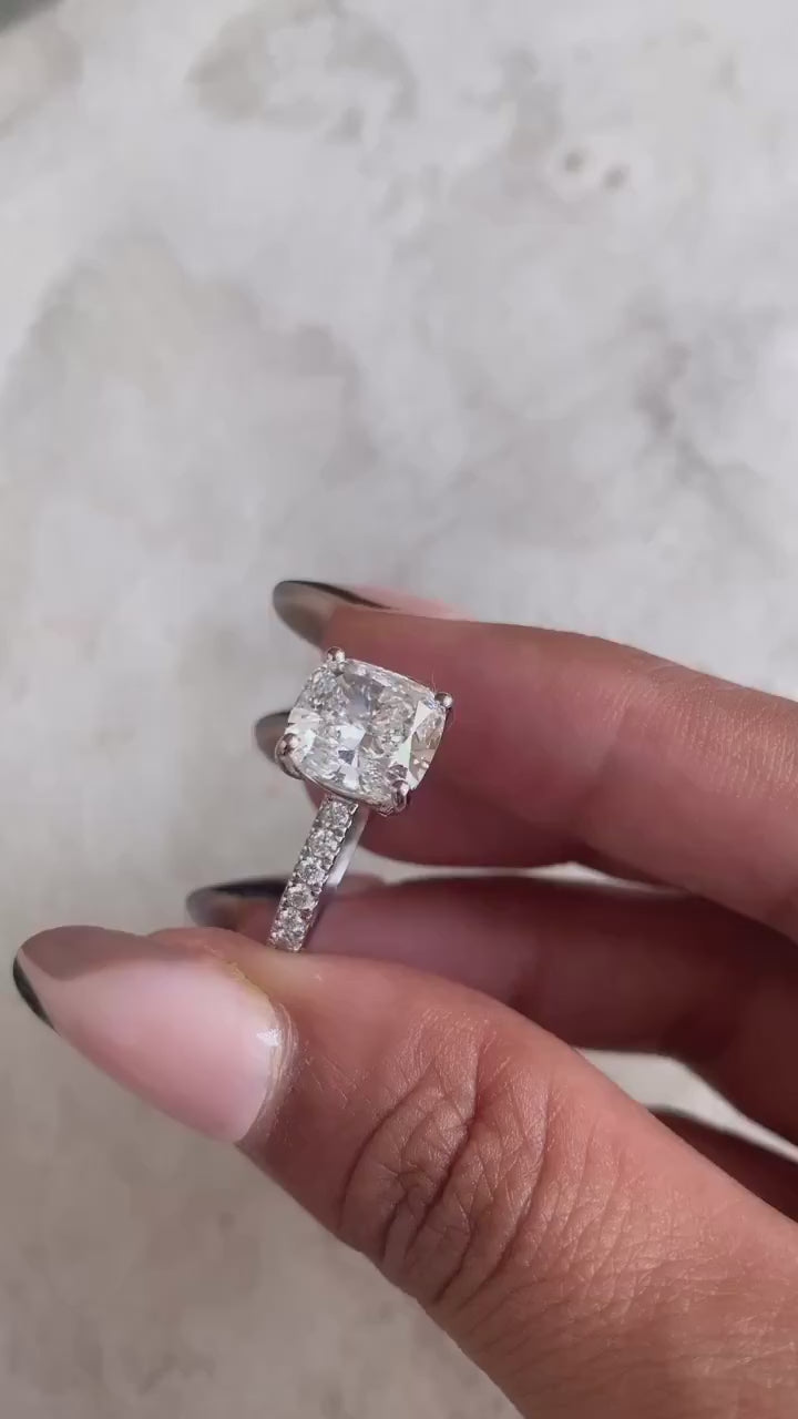 Yati Cushion Moissanite Engagement Ring
