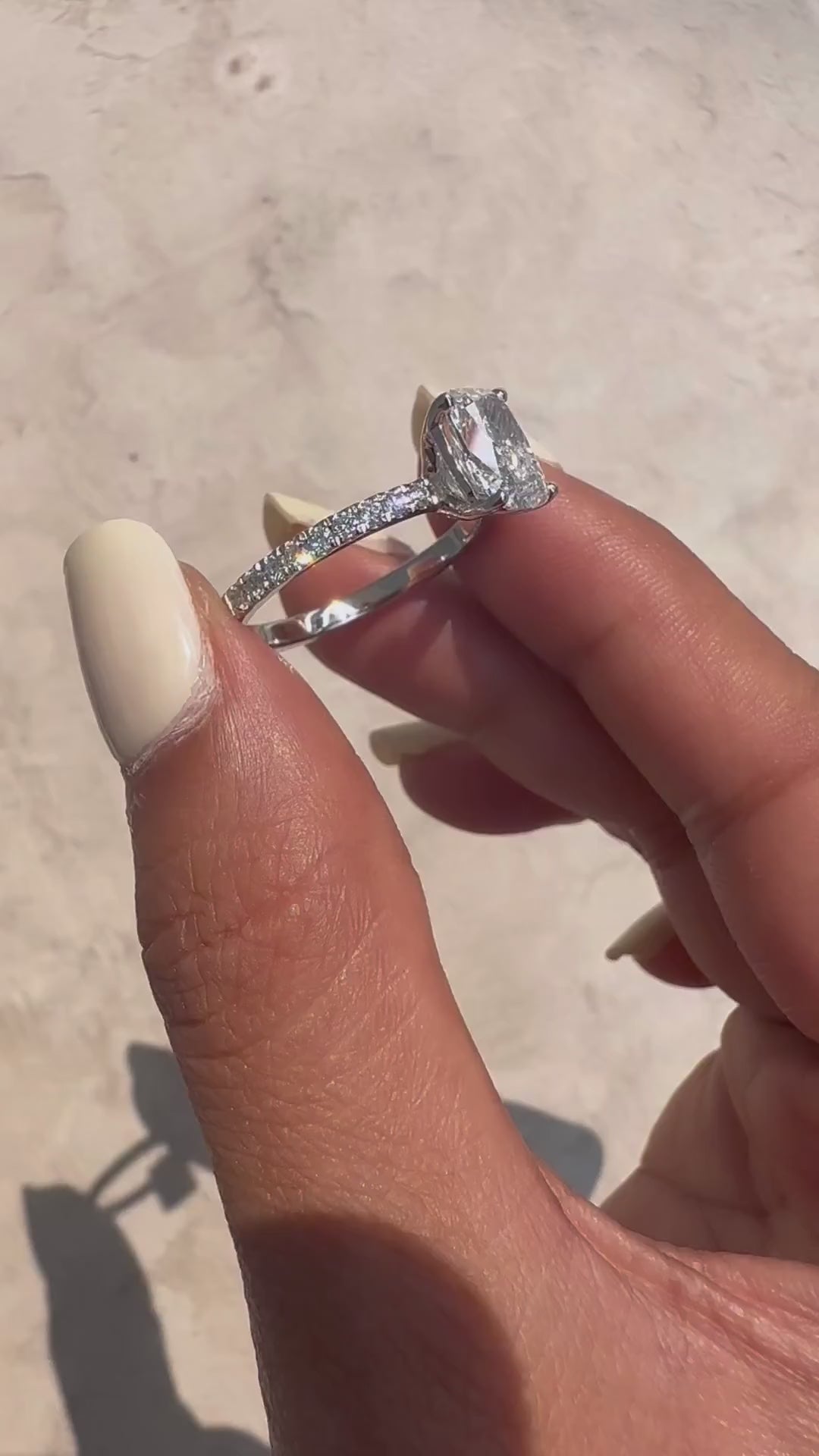 Cushion Diamond Band Engagement Ring
