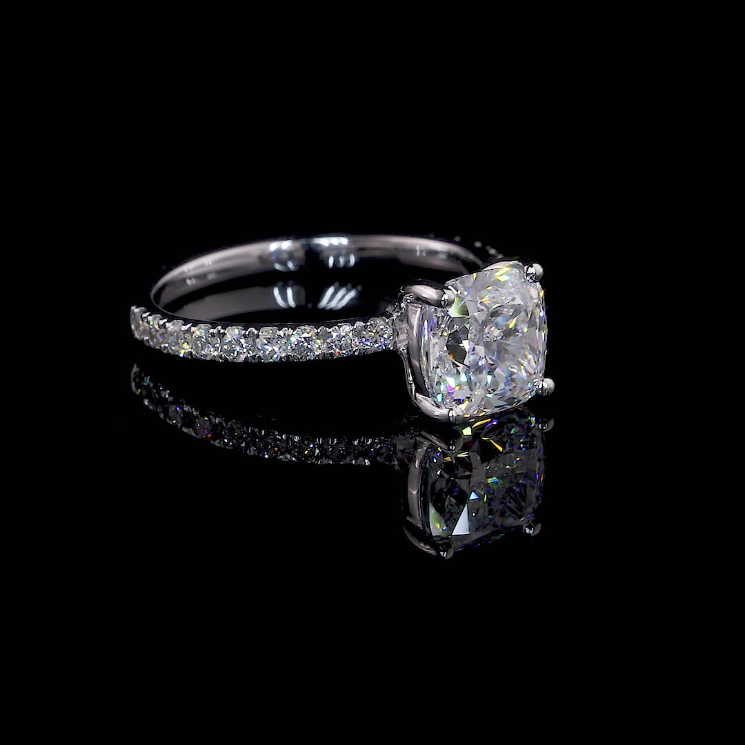 Vittoria Cushion Moissanite Engagement Ring
