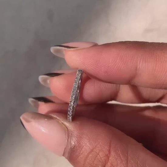 Unique Round Moissanite Hoop Earrings
