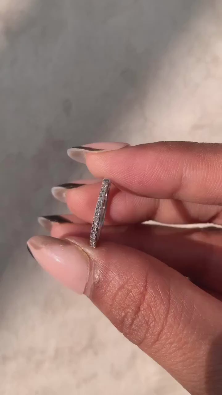 Unique Round Moissanite Hoop Earrings