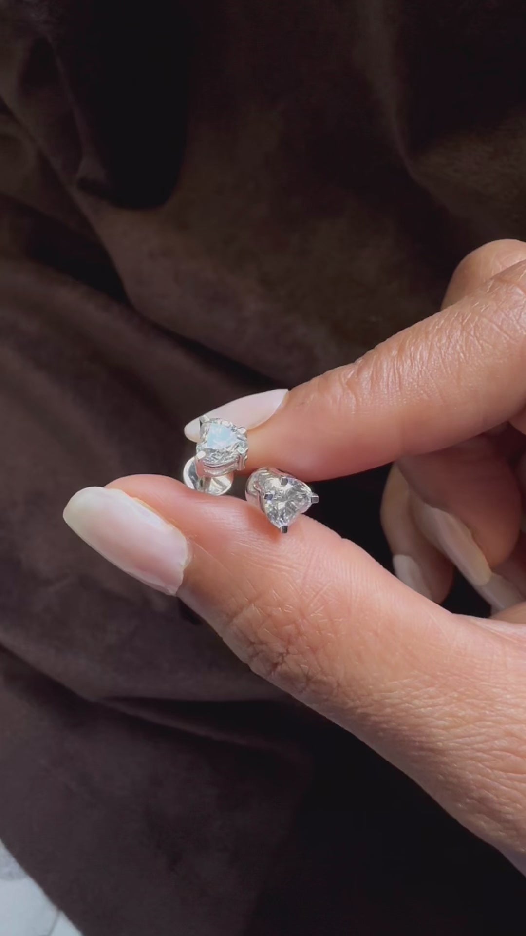 Heart Moissanite Stud Earrings For Her