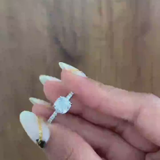 Cushion Moissanite Engagement Ring