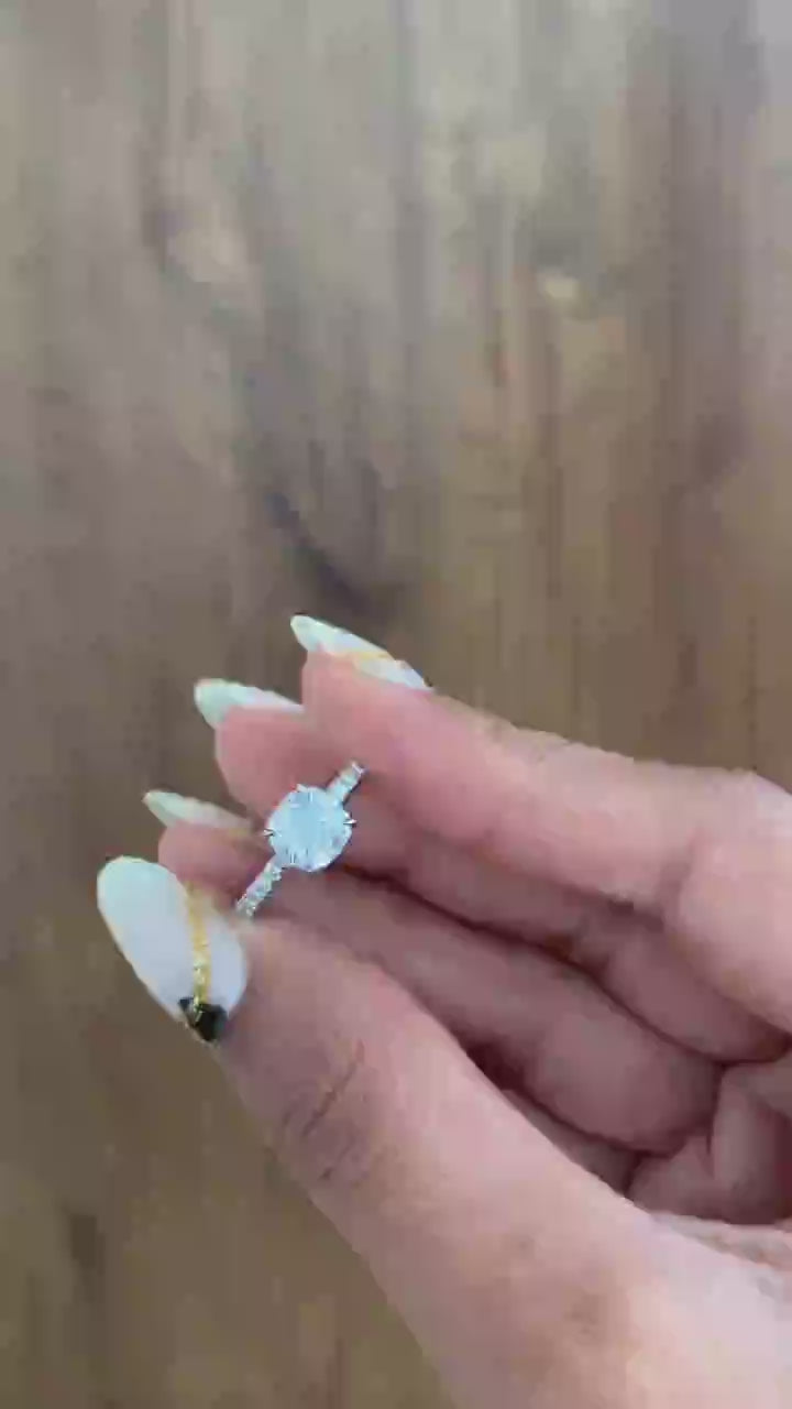 Cushion Moissanite Engagement Ring