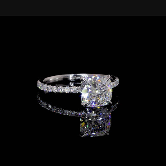 Zeni Cushion Dainty Moissanite Engagement Ring