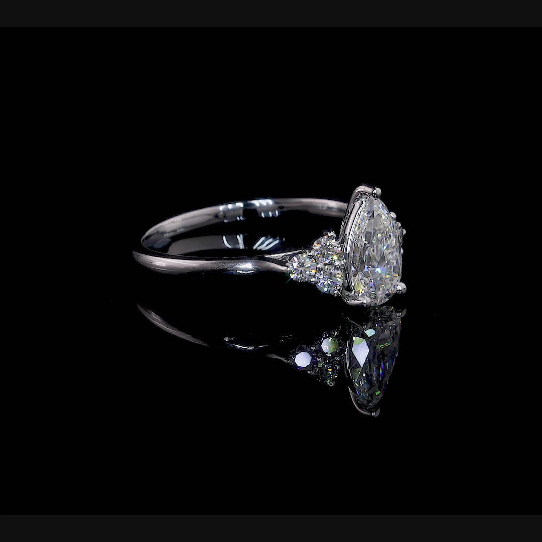 Pear Moissanite Engagement Ring