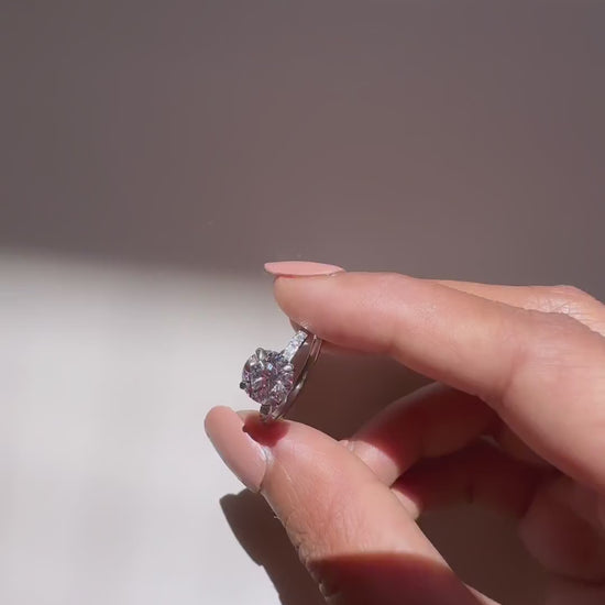 Round Hidden Halo Engagement Ring